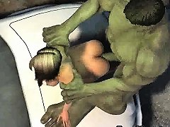 The Hulk Has Sex With An Animated Woman In A Nature Setting